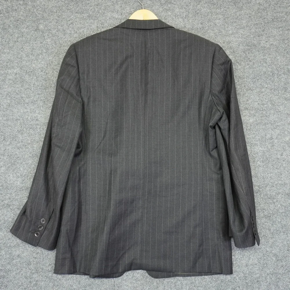 Ermenegildo Zegna Suit Mens 44R Grey Pinstripe Trofeo Wool 2 Button Pleated Cuff